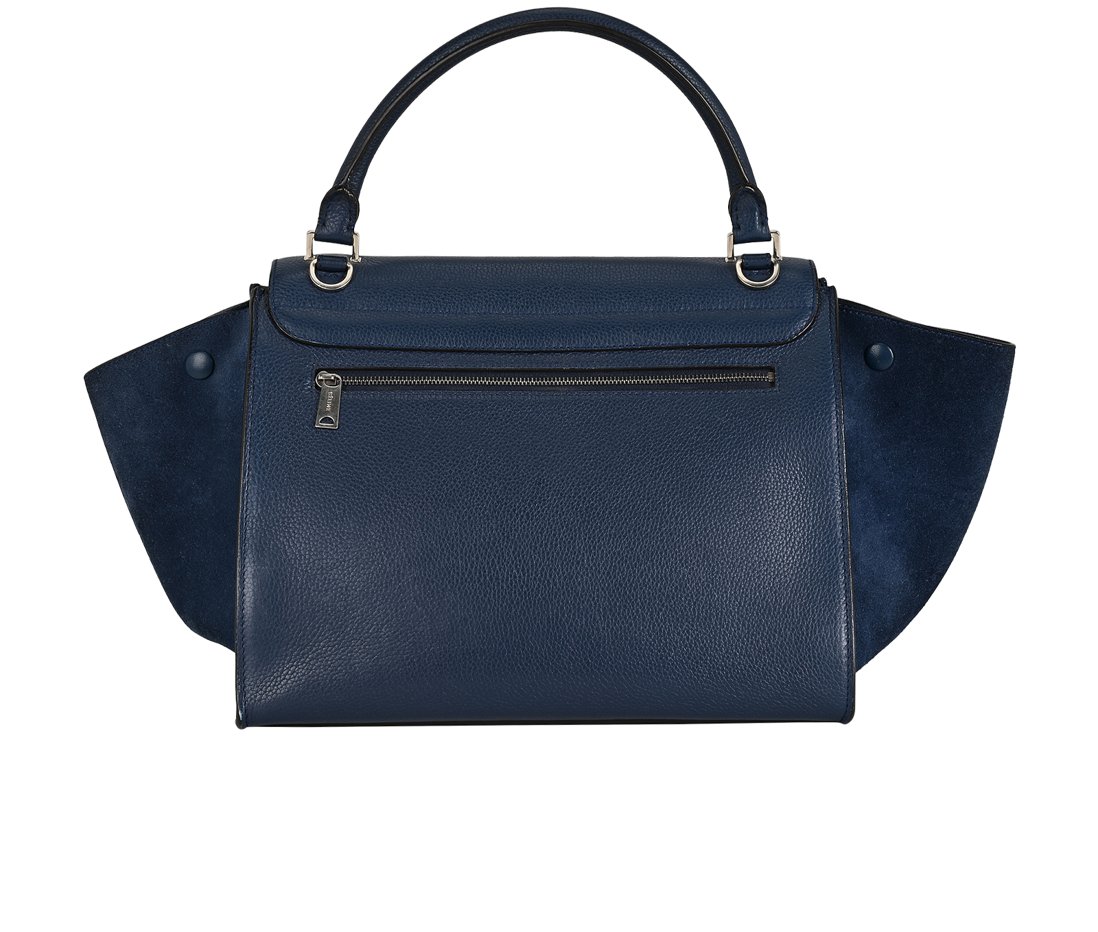 Trapeze, &pound;450, Handbags, Blue/Navy, Leather/Suede, Back view